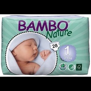 Eco friendly diapers, two packs, newborn